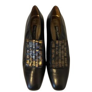 Mario Valentino vintage women’s 9.5 40 Pump hand painted steampunk goth Italy